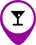 Drink logo in purple outline