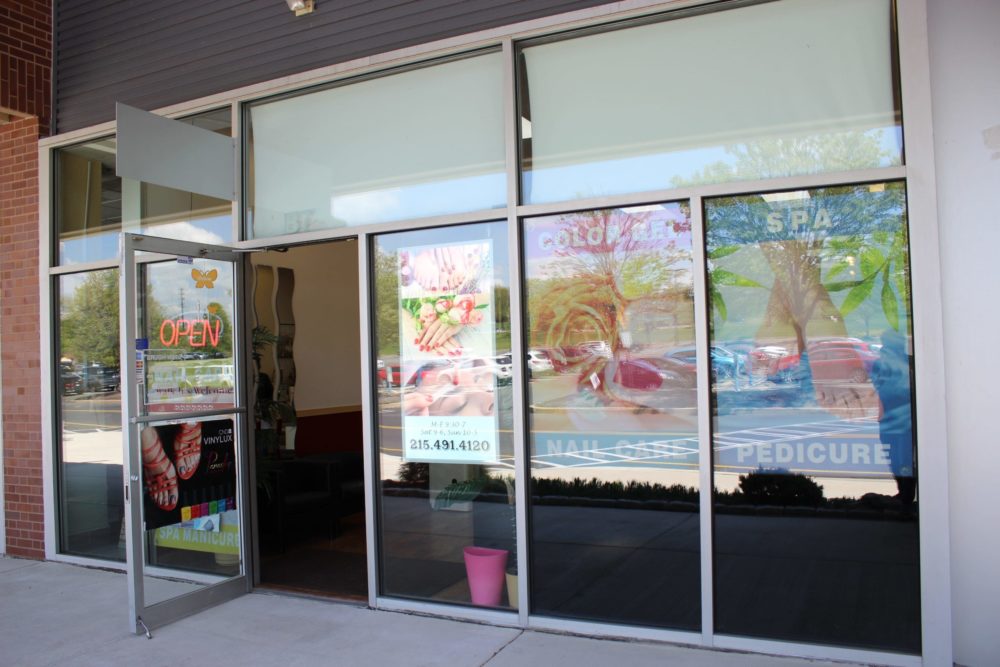 Nail salon exterior.