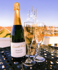 A bottle of Champaign and glasses